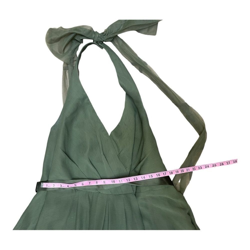 White by Vera Wang Sage Green Halter Wedding Dress - Picture 2 of 10